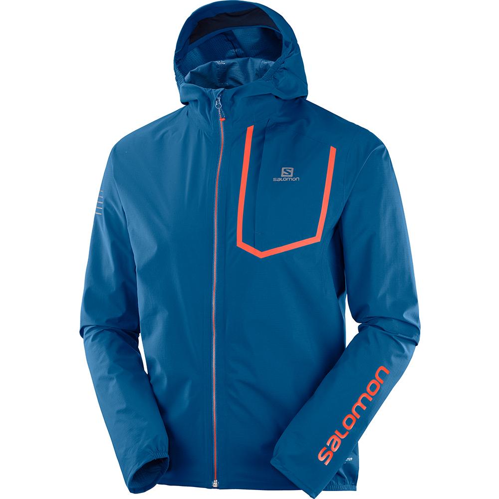 Salomon Singapore Mens Jackets - BONATTI PRO WP JKT M Blue | 65783-INKT